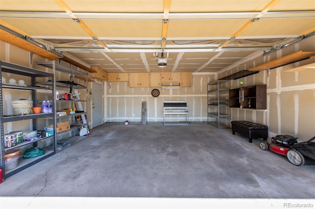 garage featuring a garage door opener