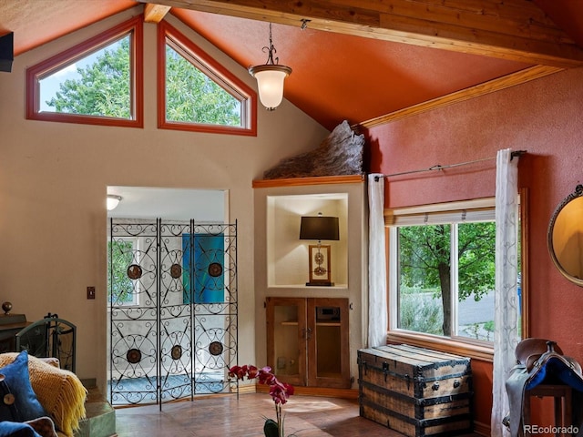 109 Bear Creek Ln, Morrison, CO 80465 - living area featuring vaulted ceiling