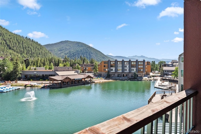 view of water feature featuring a mountain view