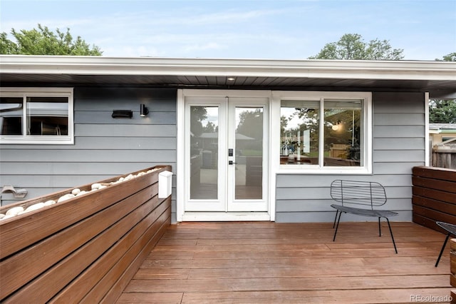 deck featuring french doors