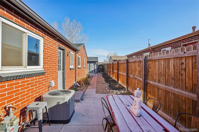 view of patio / terrace featuring central AC unit