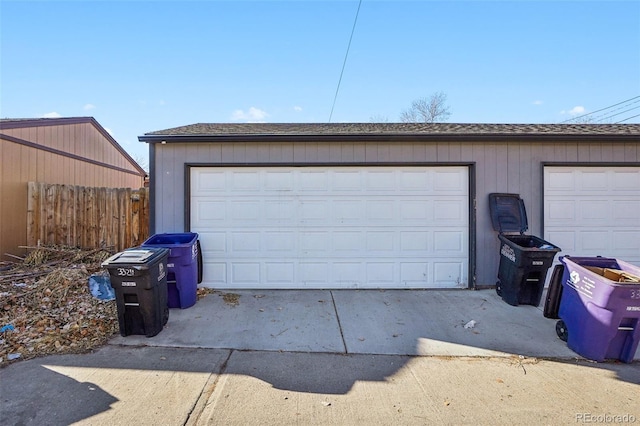 view of garage