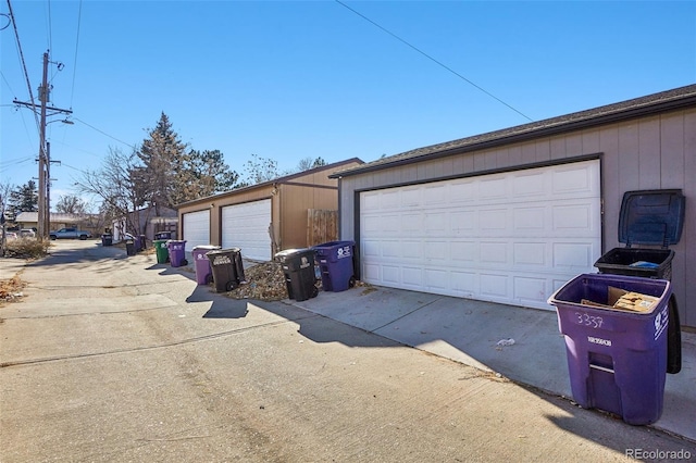 view of garage