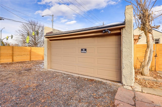 view of garage