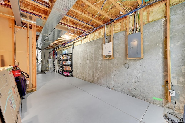 22801 E Briarwood Pl, Aurora, CO 80016 - unfinished below grade area featuring electric panel and water heater