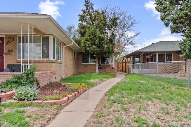 view of yard with fence
