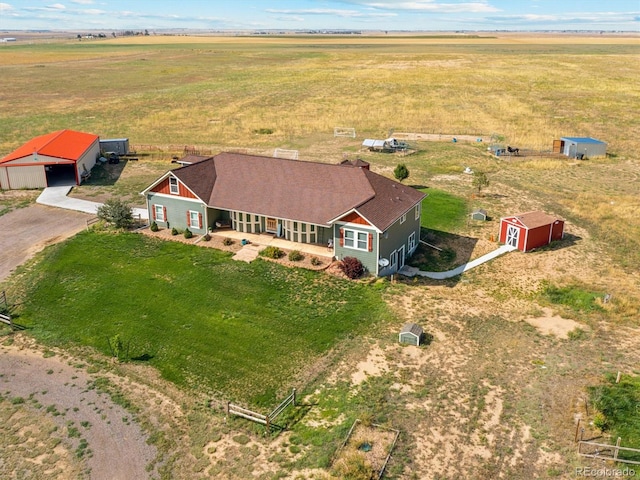 drone / aerial view with a rural view