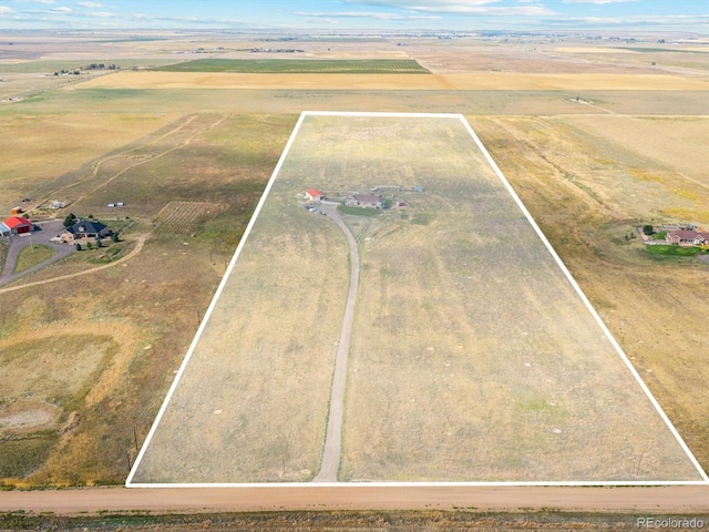 aerial view with a rural view