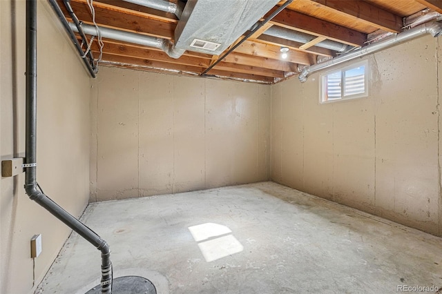 basement featuring visible vents