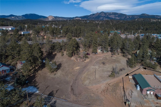 drone / aerial view with a mountain view