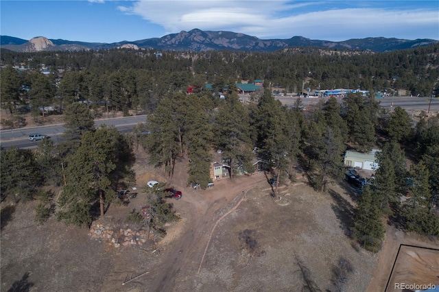 bird's eye view with a mountain view