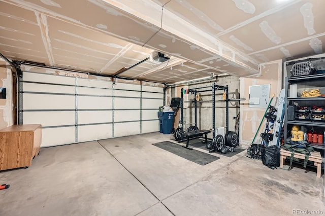 garage featuring a garage door opener