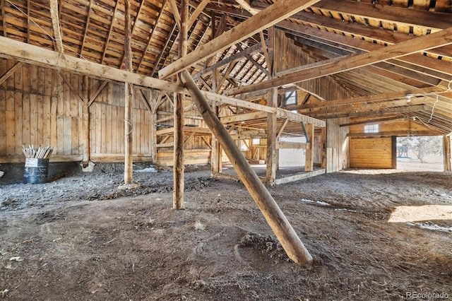 view of unfinished attic