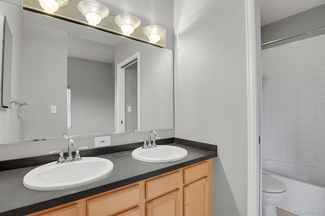 1780 N Washington St Unit 405, Denver, CO 80203 - full bath with double vanity, toilet, and shower / bath combination