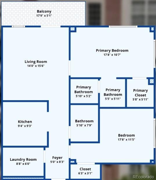 1780 N Washington St Unit 405, Denver, CO 80203 - home floor plan