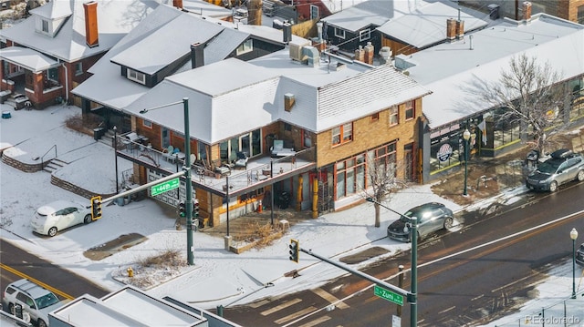 view of snowy aerial view