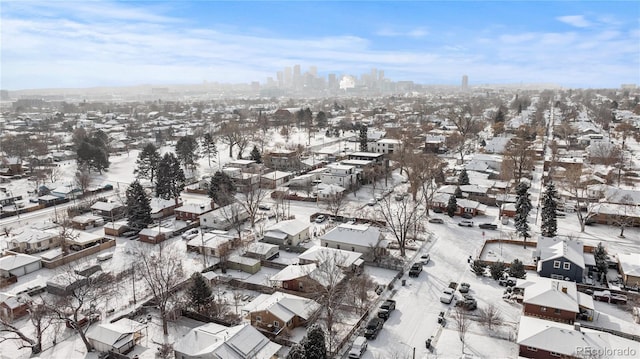 view of snowy aerial view