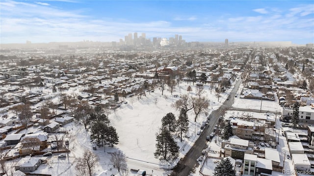 view of snowy aerial view