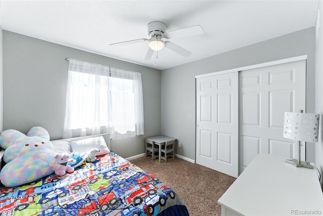 10116 Wyandott Cir, Denver, CO 80260 - bedroom featuring carpet, a closet, and ceiling fan