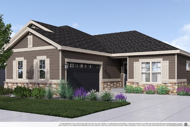 935 W 128th Pl, Westminster, CO 80234 - craftsman-style house with a garage, stone siding, concrete driveway, and roof with shingles
