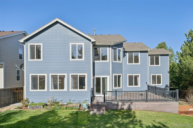 2660 Timberchase Trl, Highlands Ranch, CO 80126 - rear view of house featuring a wooden deck