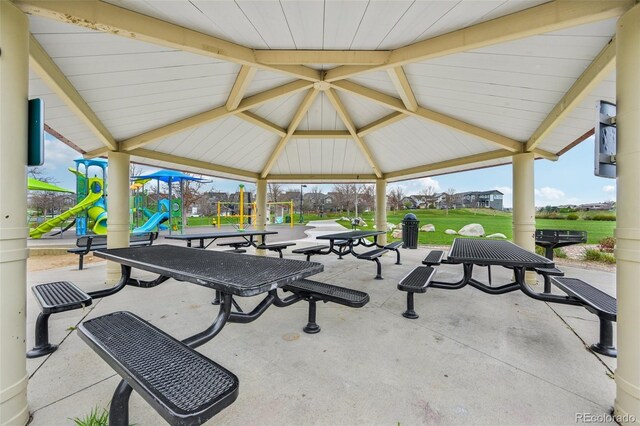 2660 Timberchase Trl, Highlands Ranch, CO 80126 - view of property's community featuring a gazebo, a lawn, and a patio