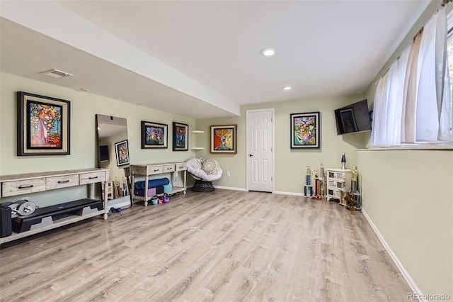 7863 W Friend Dr, Littleton, CO 80128 - game room with light wood-type flooring, baseboards, and recessed lighting