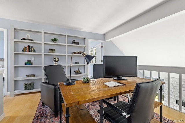 office with light wood finished floors