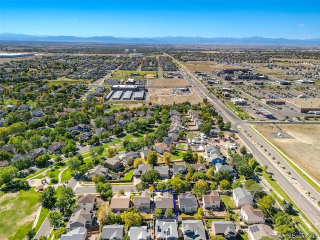 aerial view with a mountain view