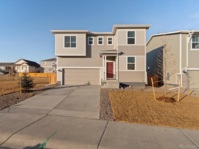 view of front of house with a garage