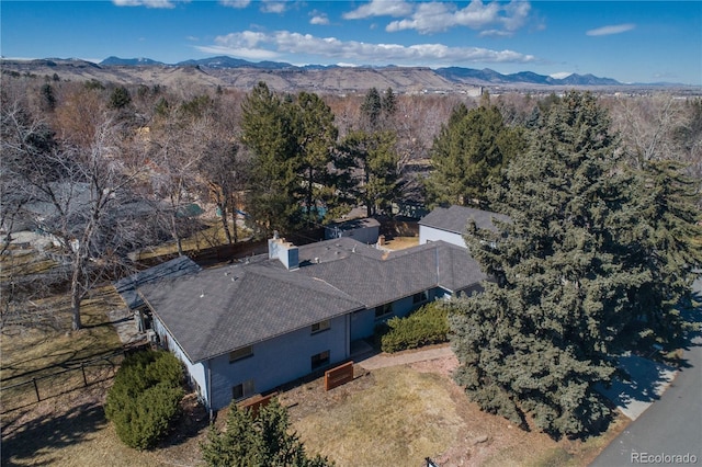 bird's eye view with a mountain view