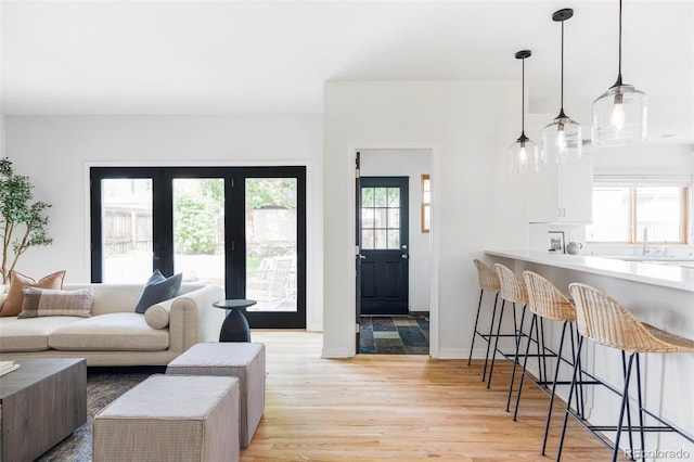 1272 S Milwaukee St, Denver, CO 80210 - living room with light wood-style floors and baseboards