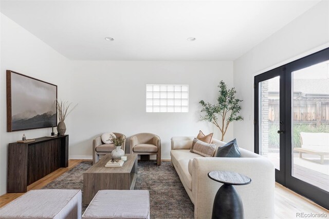 1272 S Milwaukee St, Denver, CO 80210 - living room with wood finished floors and recessed lighting