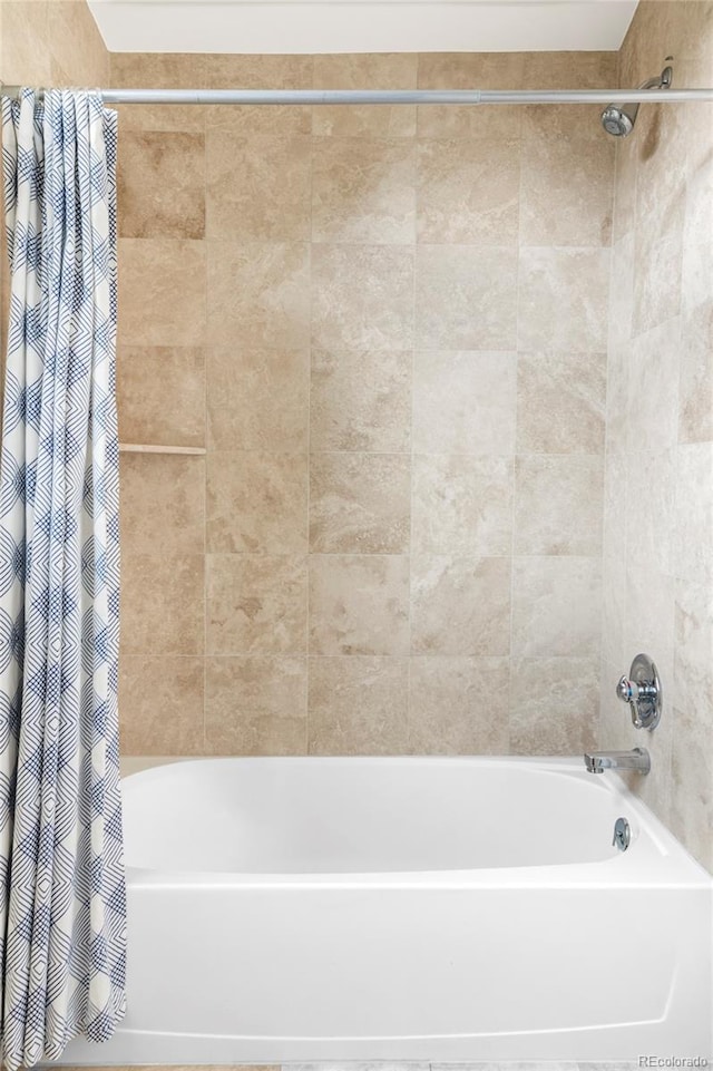 1272 S Milwaukee St, Denver, CO 80210 - bathroom with shower / bathtub combination with curtain