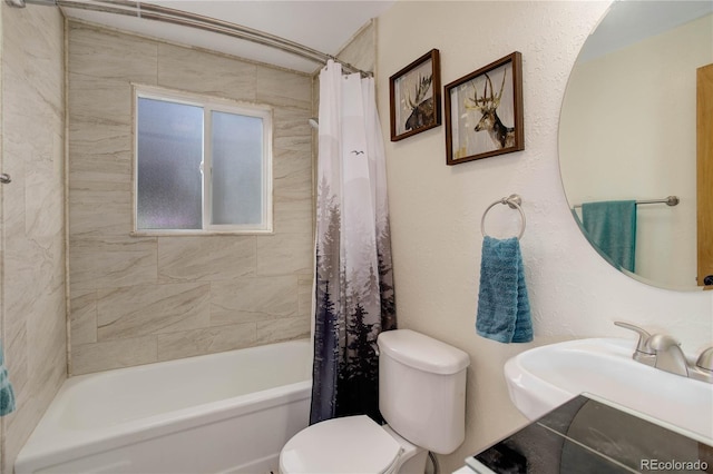 952 Burland Dr, Bailey, CO 80421 - bathroom with shower / bathtub combination with curtain and toilet