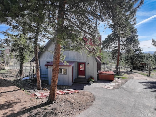 952 Burland Dr, Bailey, CO 80421 - view of front of property with a hot tub