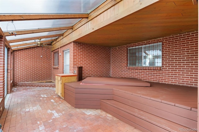 4731 W 66th Ave, Arvada, CO 80003 - relaxing sauna featuring brick wall and brick flooring