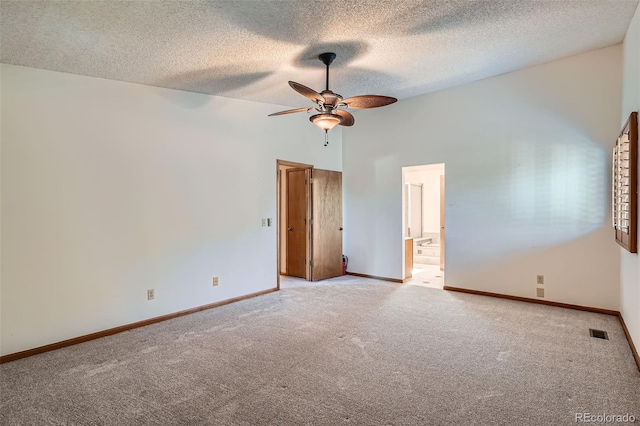 20596 E Shefield Ct, Parker, CO 80138 - carpeted spare room featuring a ceiling fan and a textured ceiling