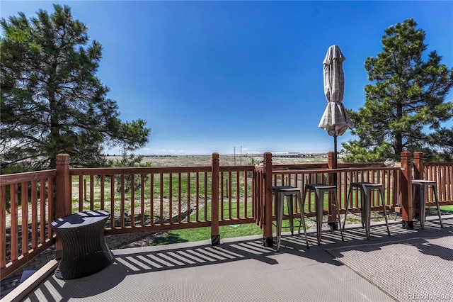 wooden terrace featuring central AC