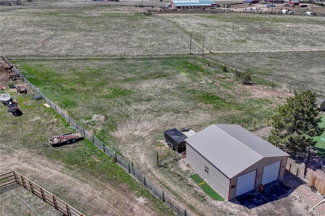 bird's eye view with a rural view
