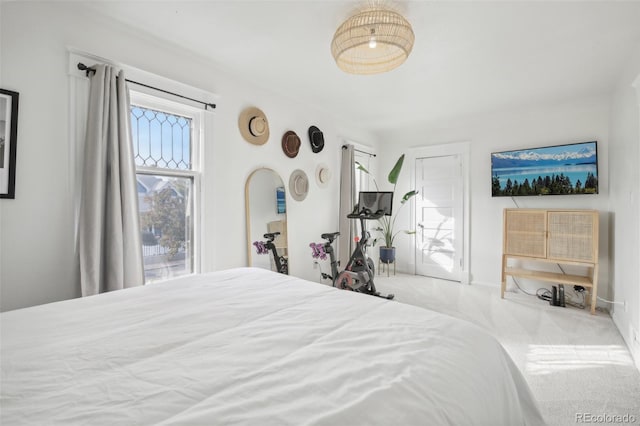 bedroom featuring carpet