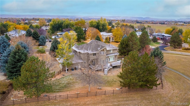 aerial view featuring a residential view