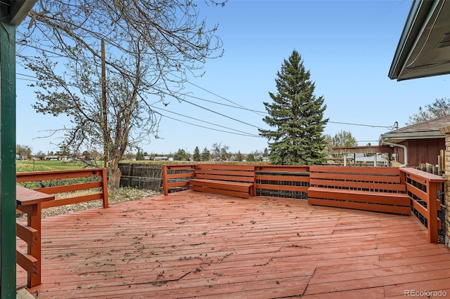 wooden deck with fence