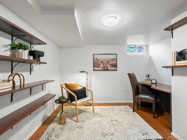 2535 Leyden St, Denver, CO 80207 - home office with wood finished floors and baseboards