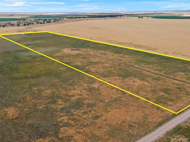 69501 E 72nd Ave, Byers, CO 80103 - overview of rural landscape featuring property boundaries highlighted