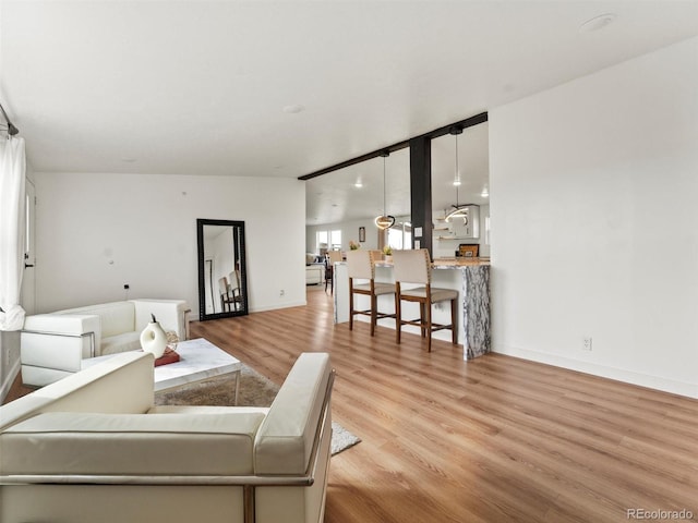 69501 E 72nd Ave, Byers, CO 80103 - living room featuring light wood finished floors and baseboards