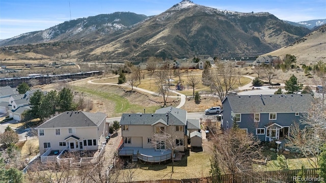 mountain view with a residential view