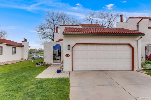 1236 Sequerra St, Broomfield, CO 80020 - view of front of house with concrete driveway, an attached garage, stucco siding, and a tiled roof