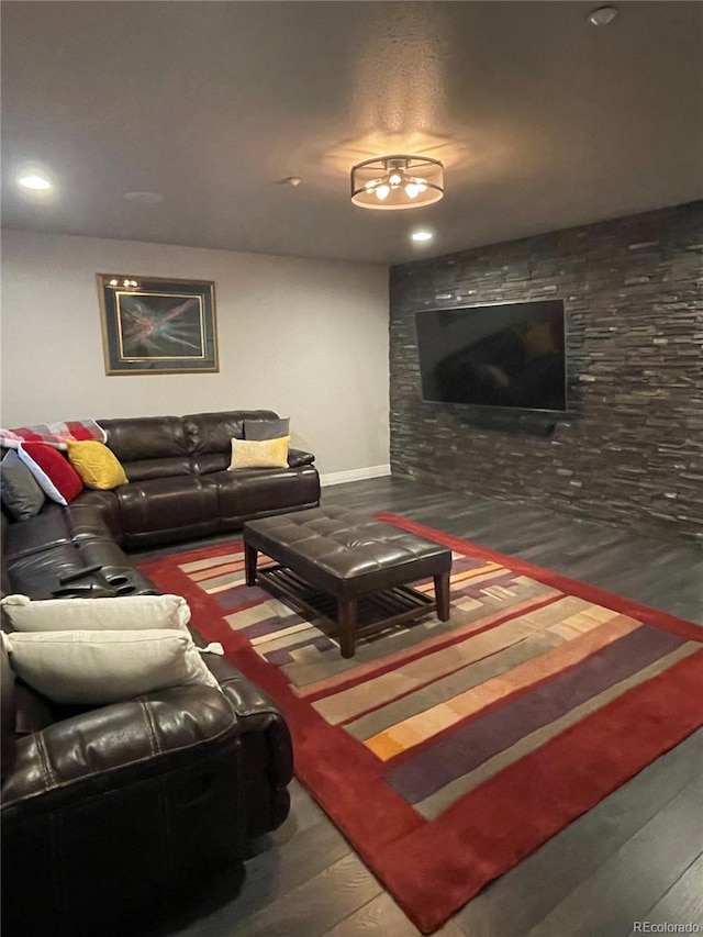 living room featuring hardwood / wood-style floors