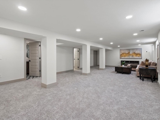 883 S Downing St, Denver, CO 80209 - living area with carpet flooring and recessed lighting